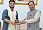 CG : भारतीय क्रिकेट टीम के बल्लेबाज़ रिंकू सिंह ने मुख्यमंत्री से की सौजन्य मुलाकात