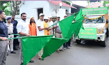 वित्तमंत्री ओपी चौधरी ने निःशुल्क पौधा वितरण वाहन को दिखाई हरी झंडी