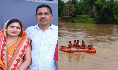 CG – मौत का सफर : उफनते नाले में बही कार, पति-पत्नी लापता, रेस्क्यू जारी…