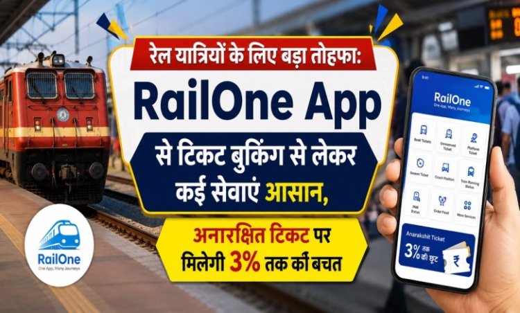 रेल यात्रियों के लिए बड़ा तोहफा: RailOne App से टिकट बुकिंग से लेकर कई सेवाएं आसान, अनारक्षित टिकट पर मिलेगी 3% तक की बचत
