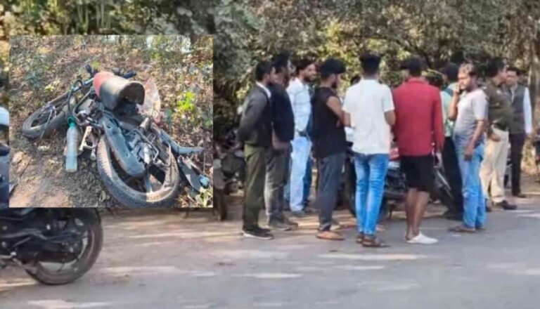 तेज रफ्तार हाइवा की टक्कर से बाइक