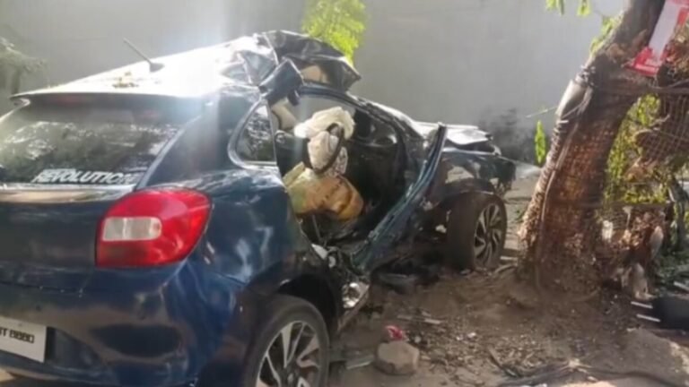 तेज रफ्तार कार पेड़ से टकराई, चालक की