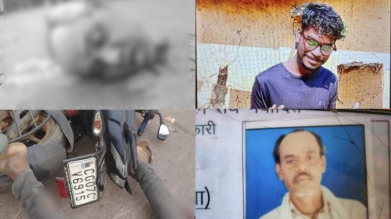 हाईवा की चपेट में आने से बाइक सवार दो