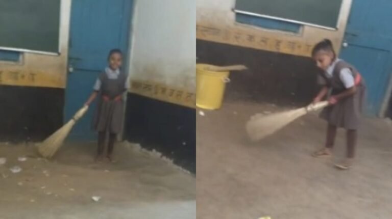फिर सामने आया शासकीय स्कूल में बच्चों से झाड़ू