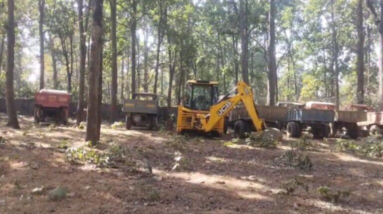 जंगल के भीतर अवैध उत्खनन पर बड़ी करवाई