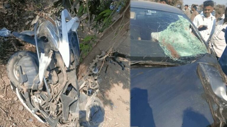 तेज रफ्तार कार ने स्कूटी को मारी टक्कर, सवार एक