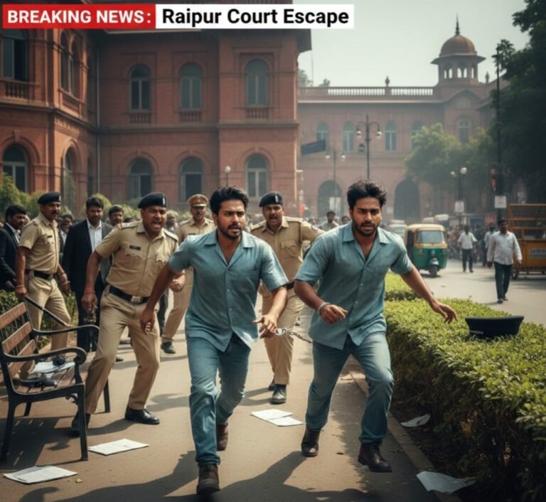  Raipur Jail Kaidi Farar : रायपुर में फिल्मी स्टाइल में भागे हत्या के 2 कैदी: कोर्ट परिसर में पुलिस को दिया चकमा, शहर में नाकाबंदी
