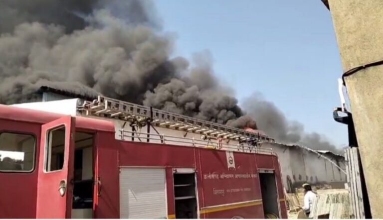  बिलासपुर पेंट गोदाम में भीषण लगी आग