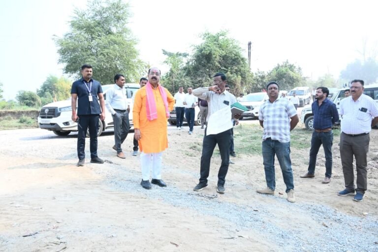 निर्माणाधीन पुल पर डिप्टी सीएम अरुण साव