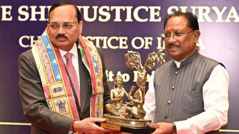 छत्तीसगढ़ पहुंचे मुख्य न्यायाधीश सूर्यकांत