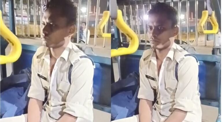 नशे में पुलिस के जवान का वीडियो वायरल